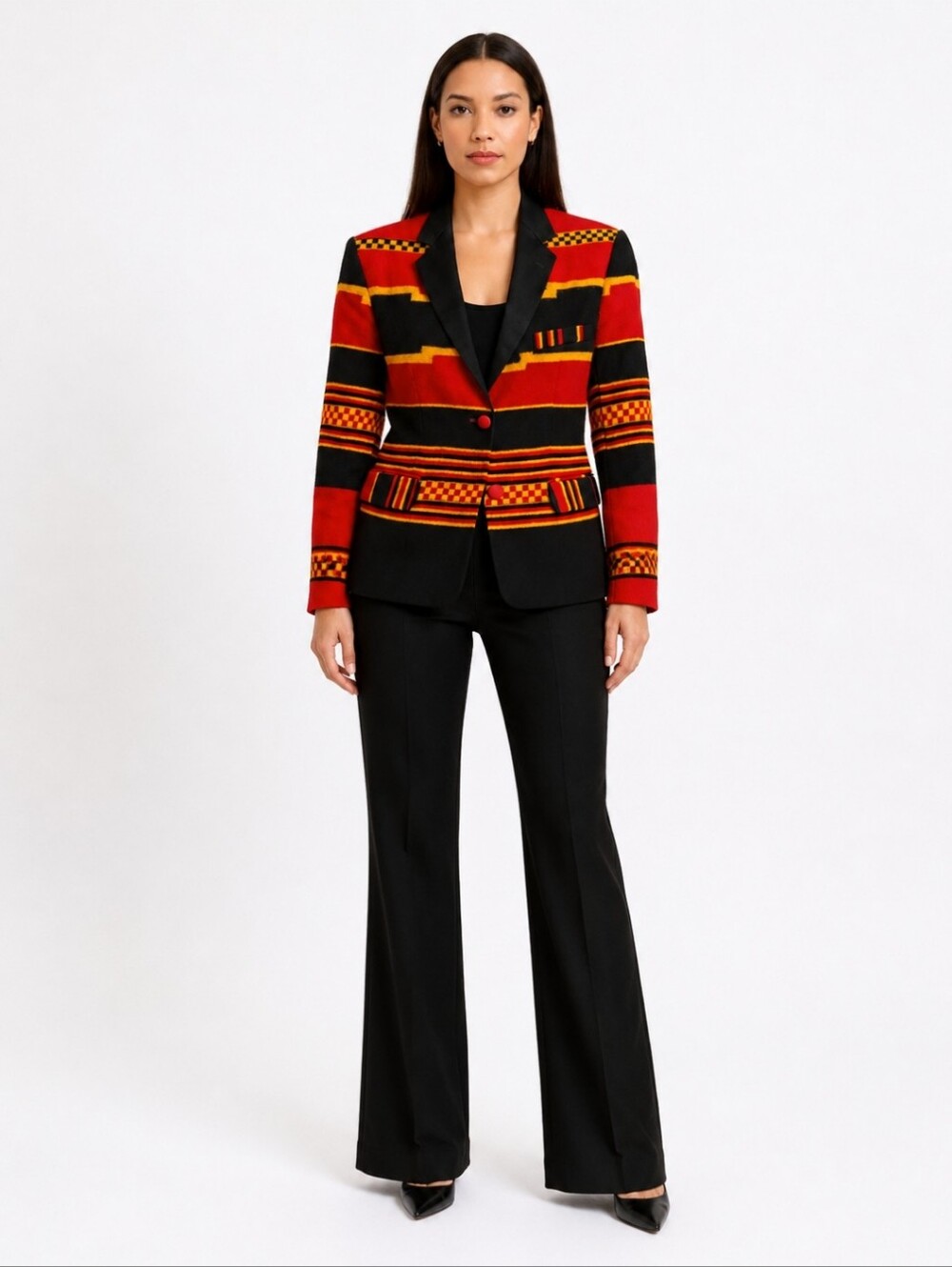⭐️ Host Pick ⭐️ Vintage | Abstract Eclectic Cotton Colorful Blazer